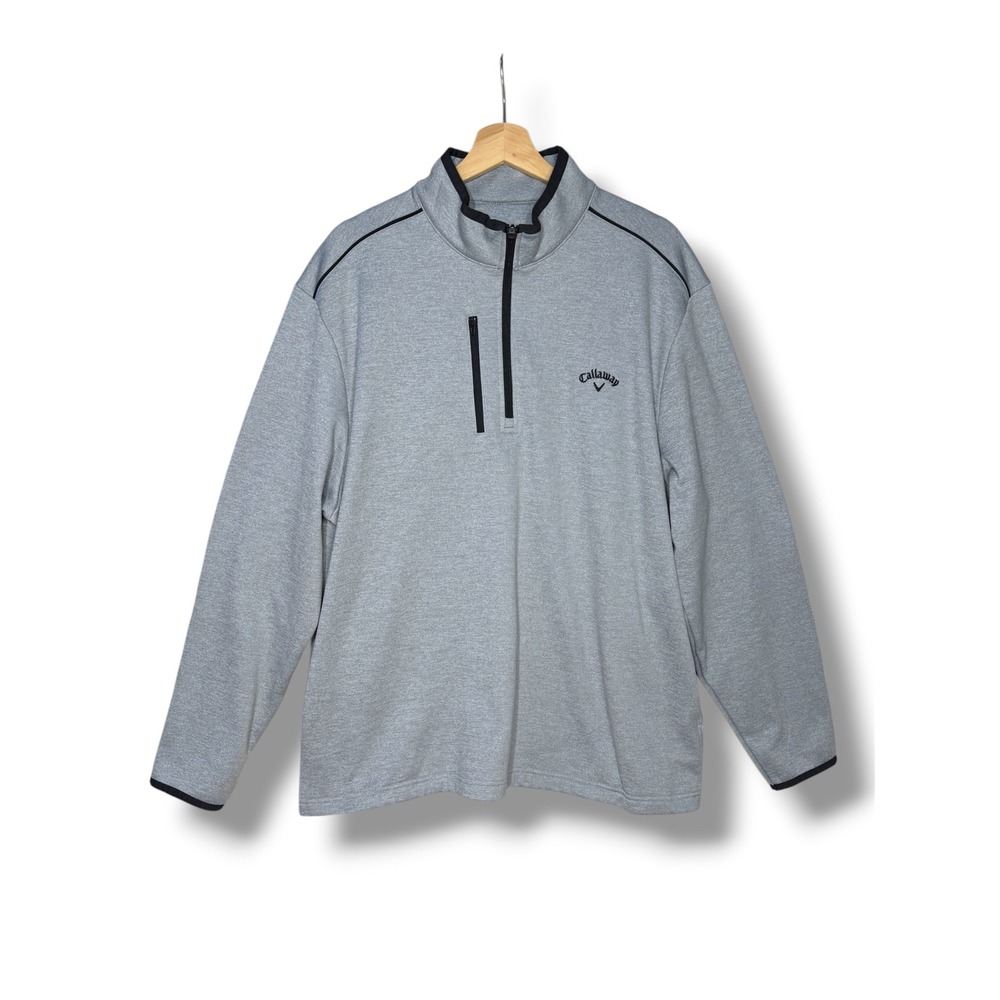 Callaway Mens Gray Quarter Zip Fleece‎ Pullover XL Golf Athletic Performance
